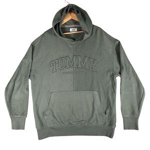 Tommy Hilfiger Sz L Tommy Jeans Army Green Embroidered Logo Hoodie Sweater